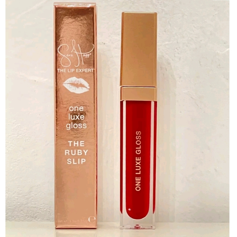 Sara Happ One Luxe Gloss The Ruby Slip red lip gloss